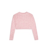 PINK FLUFFY CABLE CROP KNITTED JUMPER
