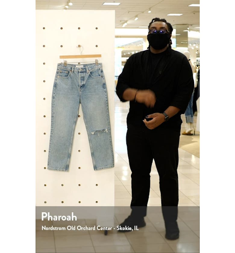 탑샵 Topshop Premium Straight Leg Jeans_BLEACH
