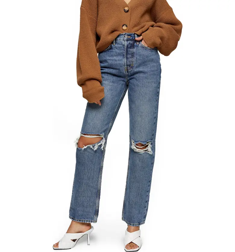 Topshop Ripped Dad Jeans_MID DENIM
