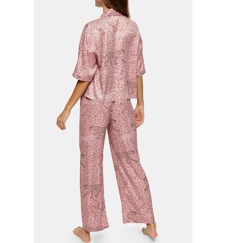 탑샵 Topshop Chloe Animal Print Pajamas_PINK