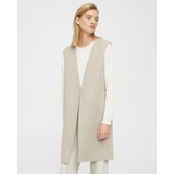 Theory Relaxed Longline Vest in Double-Face Wool Twill