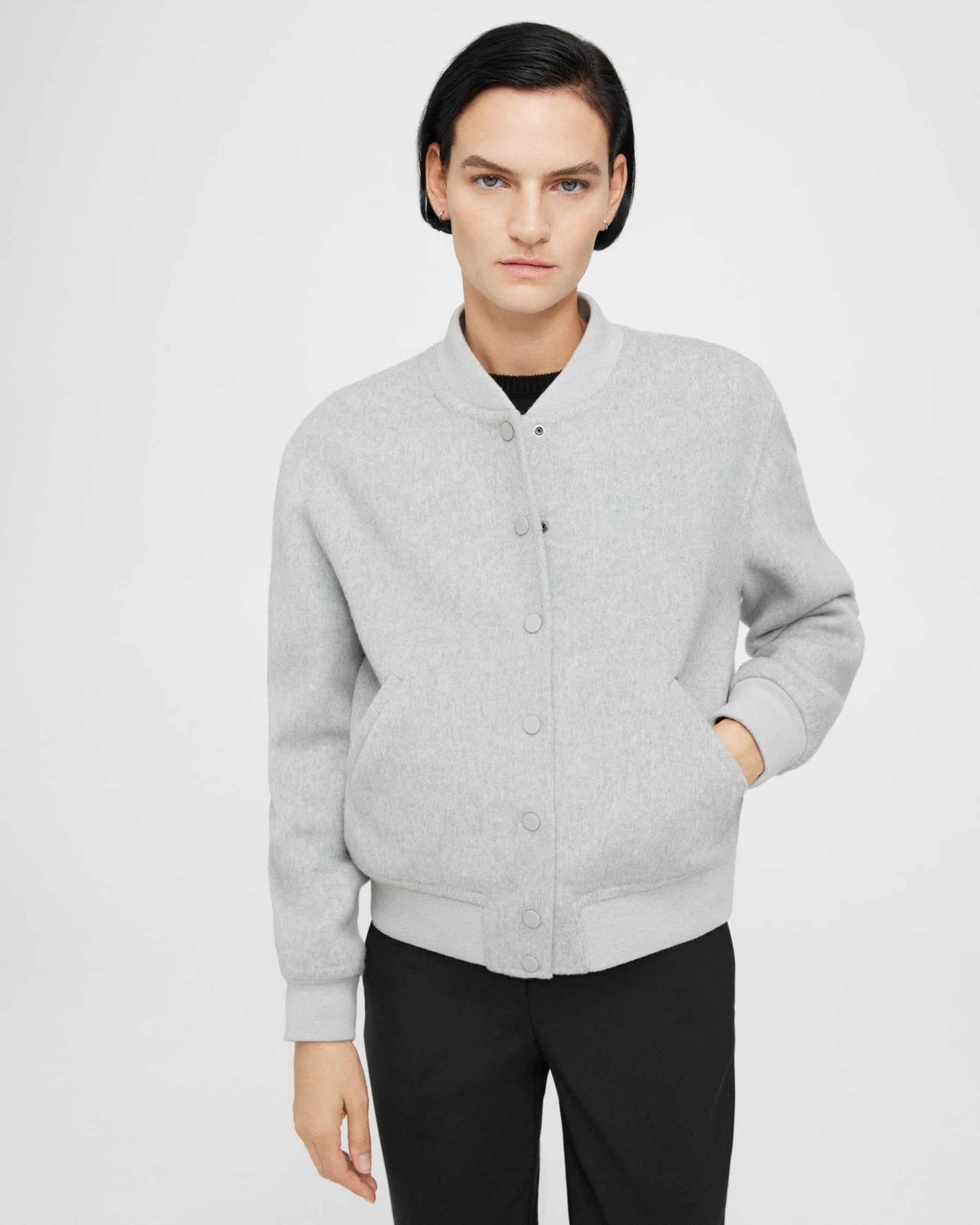 Theory Varsity Jacket in Double-Face Wool-Cashmere