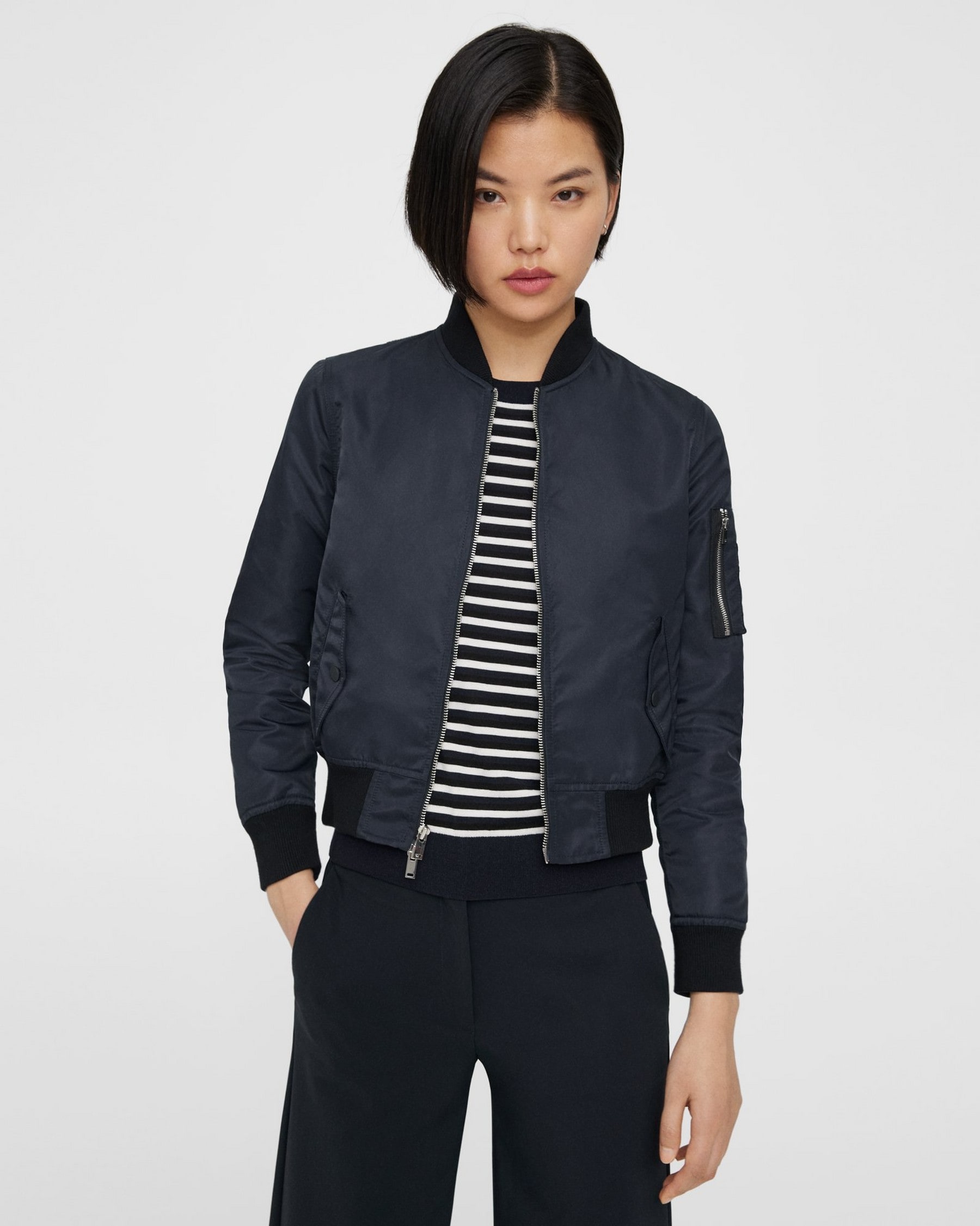 Theory Classic Bomber Jacket in Recycled Nylon