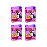 Three Sisters Barbaras Puffins Cereal (Gluten Free/Non-Gmo/6g Protein), Protein Berry Burst, 4 Count, Pack Of 8