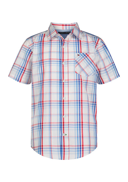 Boys 4-7 Short Sleeve Plaid Shirt