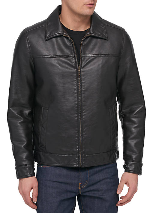 Collar Faux Leather Jacket