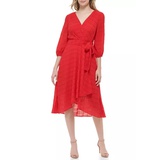 Womens Crinkled Windows Surplus Fit and Flare Dress