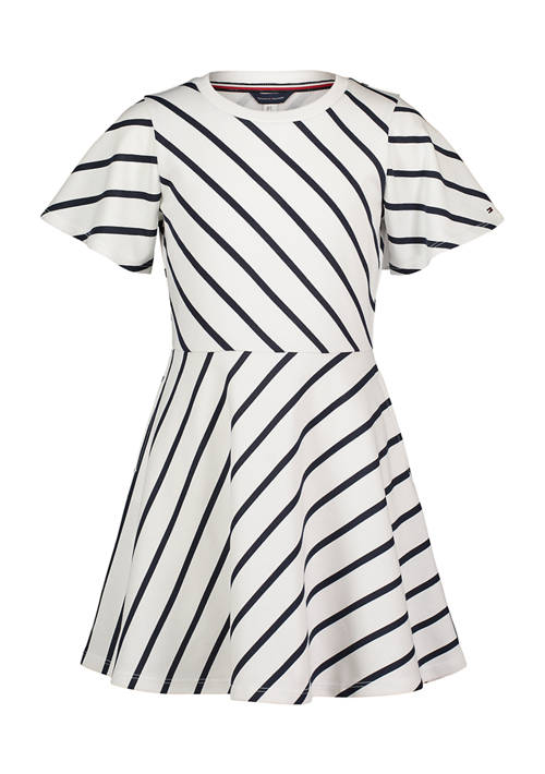 Girls 7-16 Diagonal Striped Fit-and-Flare Dress