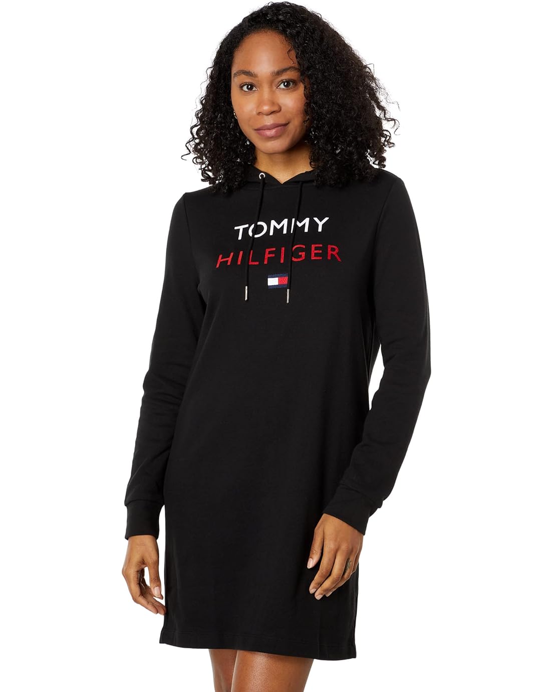 Tommy Hilfiger Logo Knit Hoodie Dress