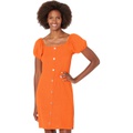Tommy Hilfiger Button Front Puff Sleeve Dress