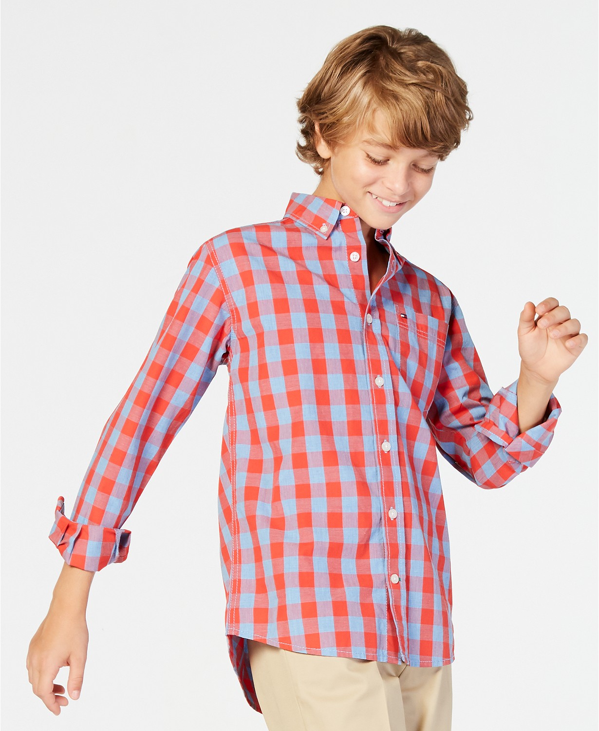 Toddler Boys Kirk Box-Plaid Button-Down Shirt