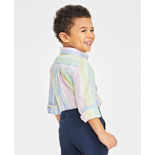 타미힐피거 Toddler Boys Prep Stripe Long Sleeve Shirt