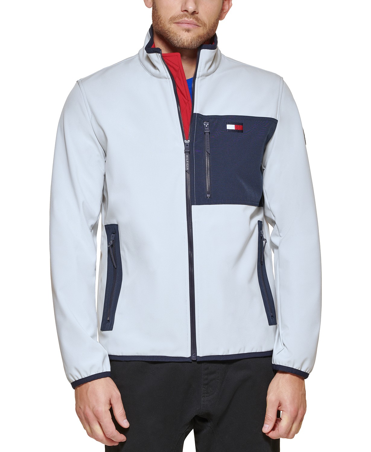 Mens Regular-Fit Colorblocked Soft Shell Jacket