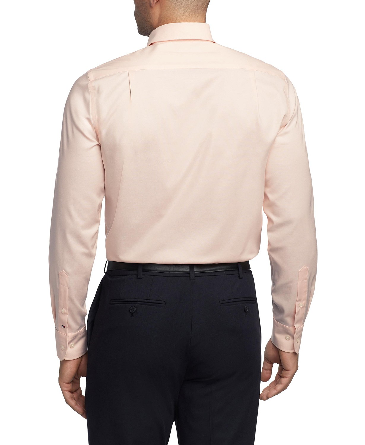타미힐피거 Mens TH Flex Regular Fit Wrinkle Resistant Stretch Pinpoint Oxford Dress Shirt