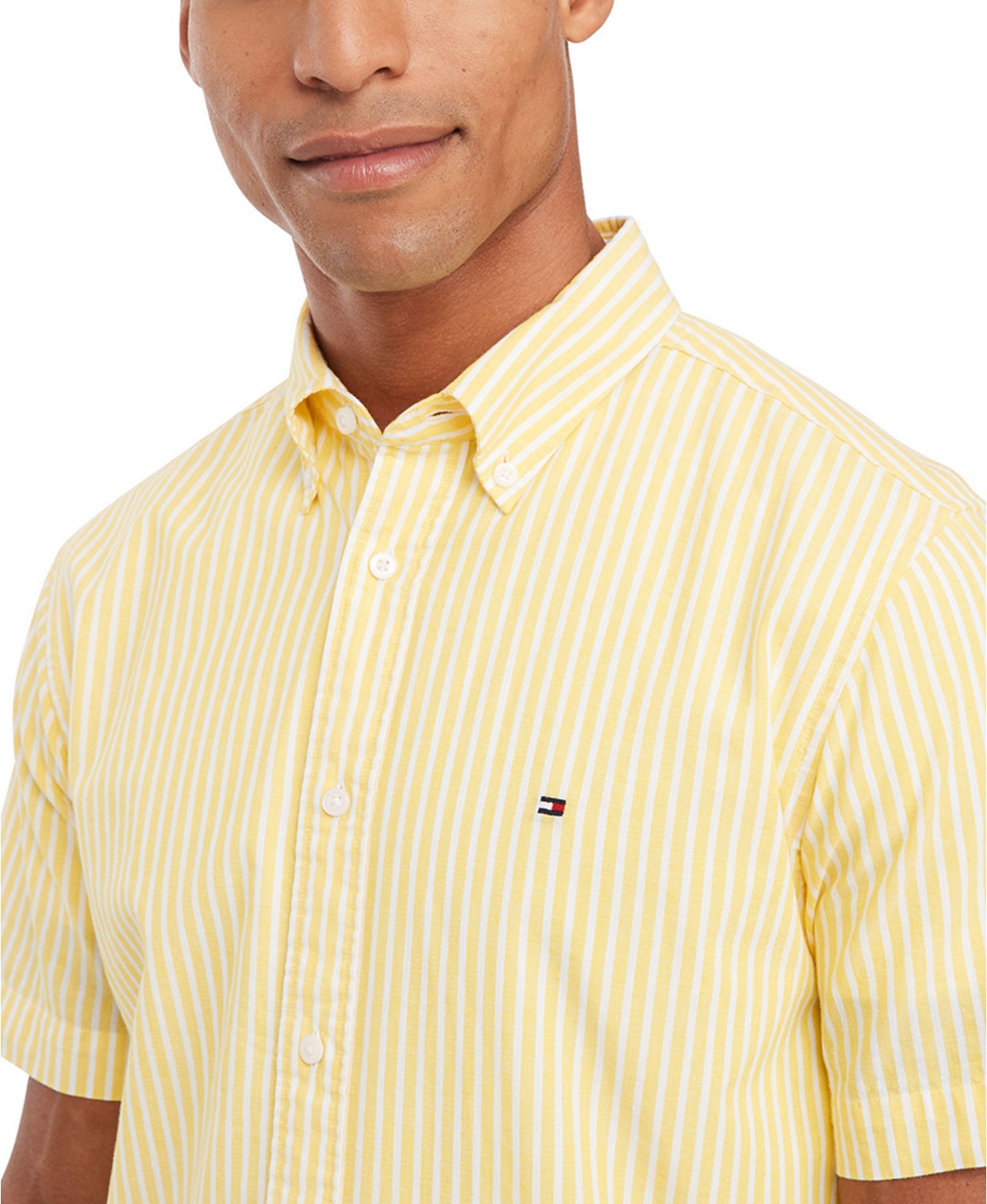타미힐피거 Mens Regular-Fit Candy Stripe Linen Shirt