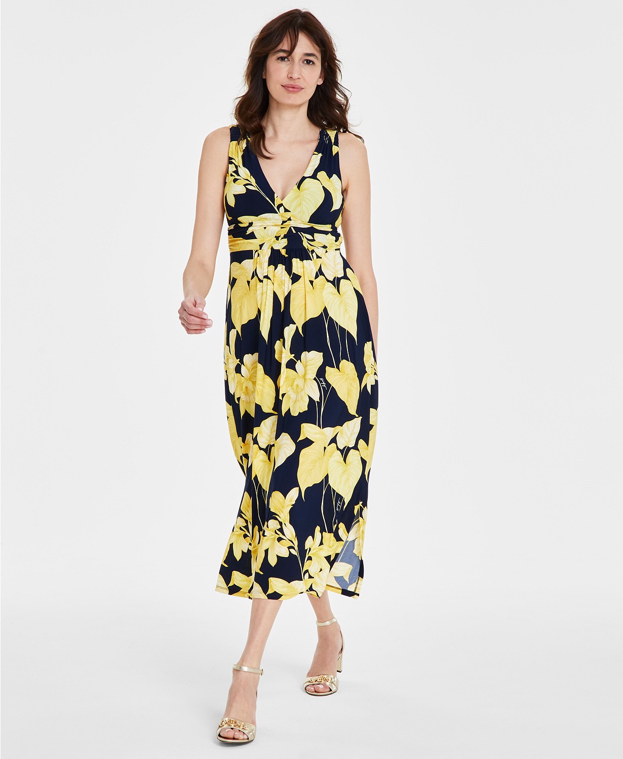 Womens Floral-Print Maxi Dress