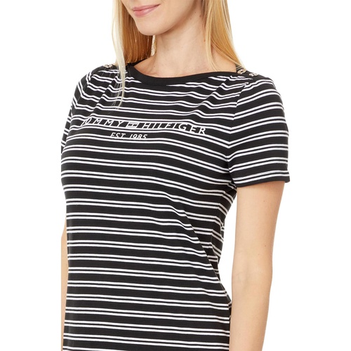 타미힐피거 Tommy Hilfiger Striped Logo T-Shirt Dress