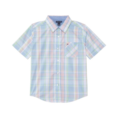 타미힐피거 Tommy Hilfiger Kids Short Sleeve Putting Plaid Shirt (Little Kids)