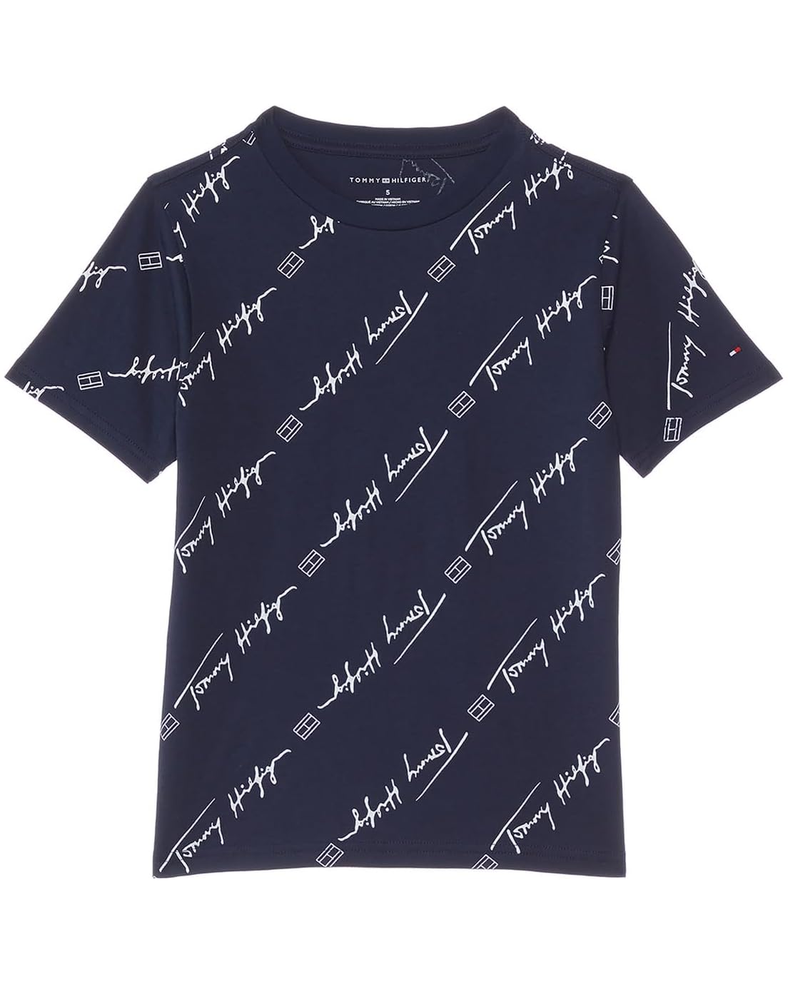 Tommy Hilfiger Kids Angled Script Short Sleeve T-Shirt (Little Kids)