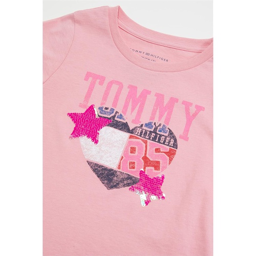 타미힐피거 Tommy Hilfiger Kids Tommy Heart Star Sequin Tee (Big Kids)