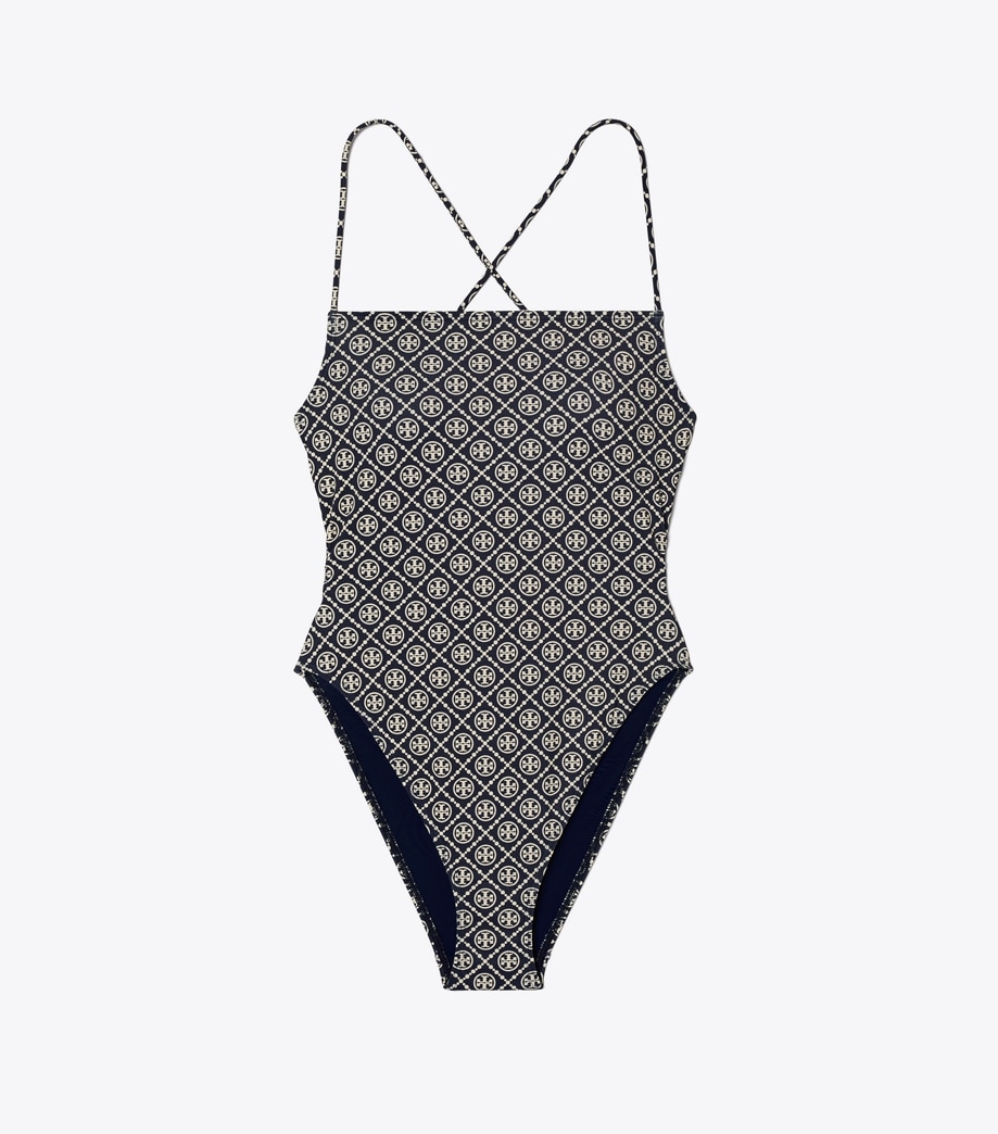 Tory Burch PRINTED TIE-BACK ONE-PIECE SWIMSUIT