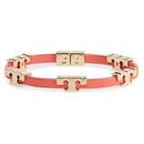 Tory Burch Serif-T Croc-Embossed Leather Single Wrap Bracelet_TORY GOLD / CANYON FLOWER