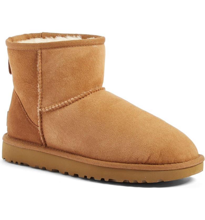UGG UGG Classic Mini II Genuine Shearling Lined Boot_CHESTNUT SUEDE