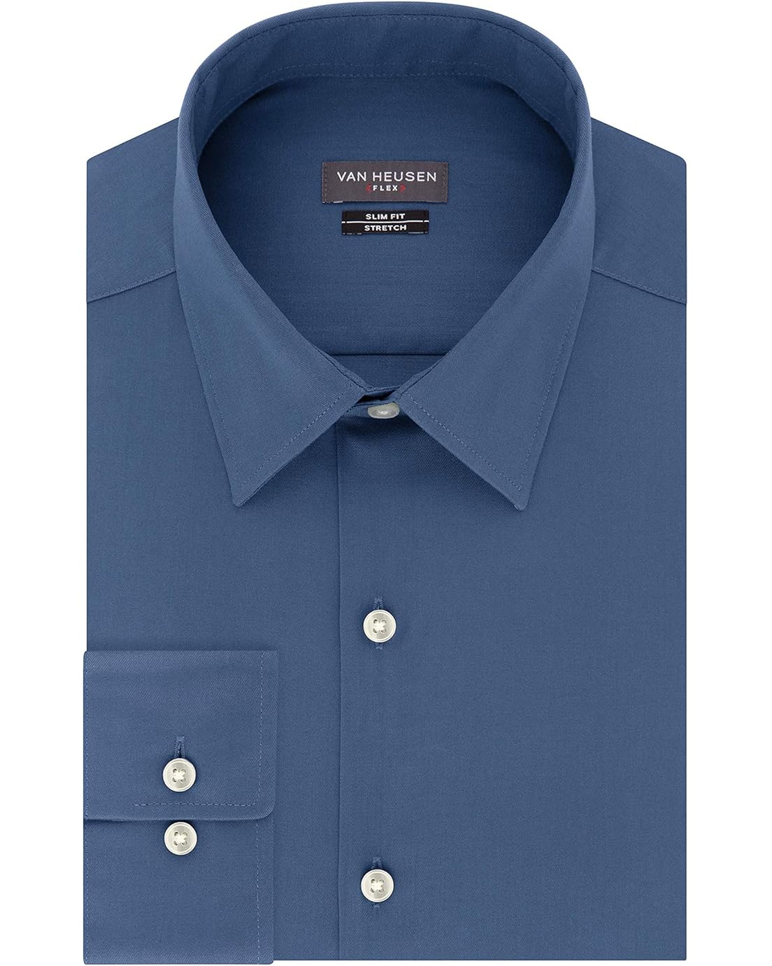 Van Heusen Mens Dress Shirt Slim Fit Flex Collar Stretch Solid