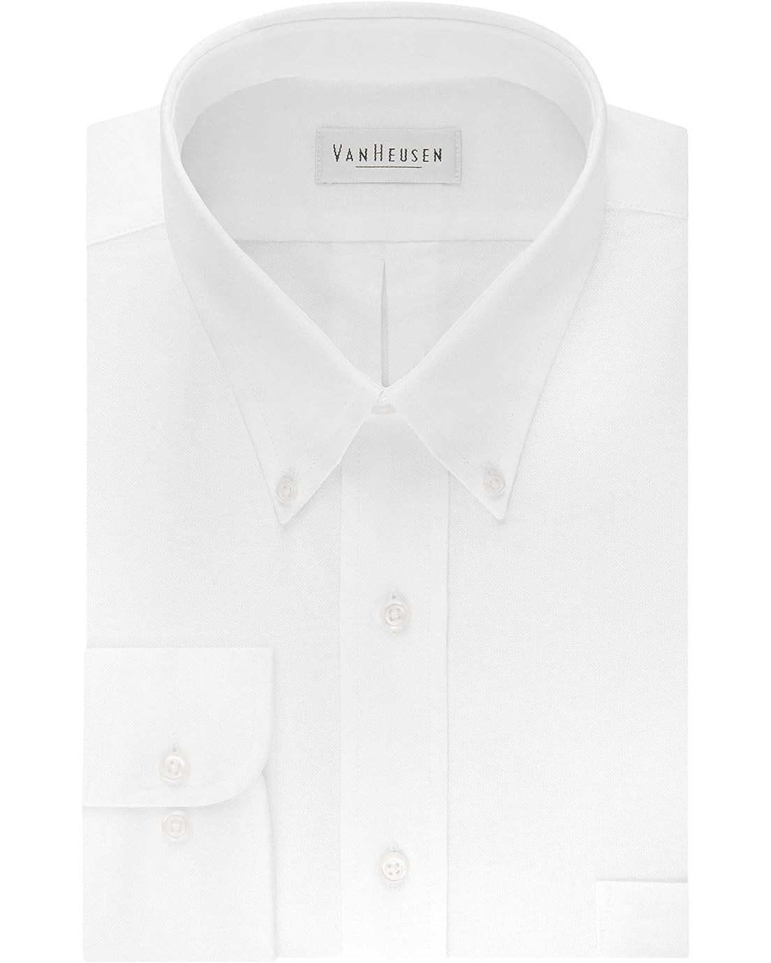 Van Heusen Mens Dress Shirt Regular Fit Oxford Solid Buttondown Collar
