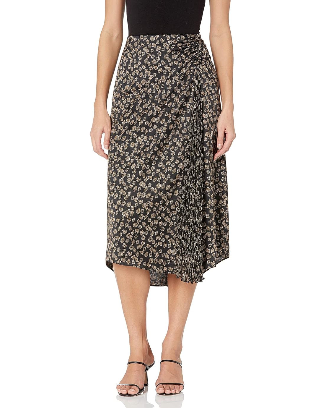 Vince Womens Zinnia Floral Ruched Skirt