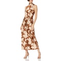 Vince Womens Tapestry Floral Turtle Neck Dress
