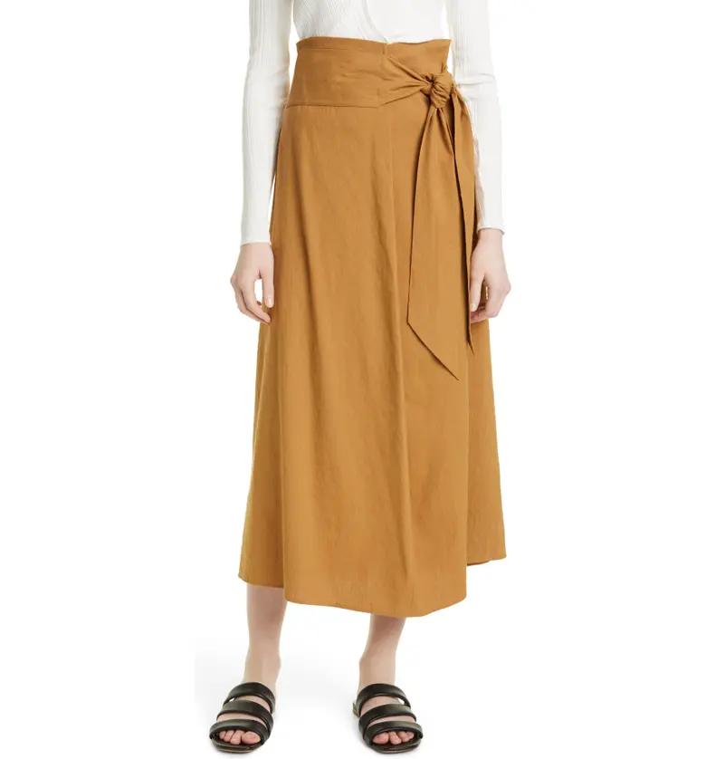 Vince Tie Front Cotton Skirt_MOSSWOOD