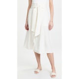 Vince Belted Button Front Skirt
