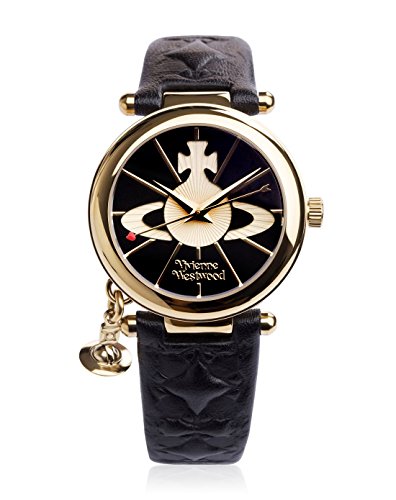 비비안웨스트우드 Vivienne Westwood Womens VV 006 Orb Black Leather Watch