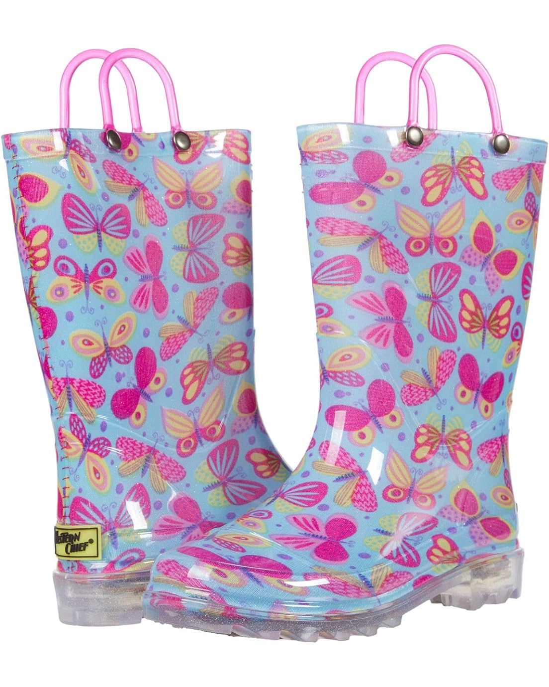 Western Chief Kids Butterfly Boogie Lighted PVC Boot (Toddleru002FLittle Kid)
