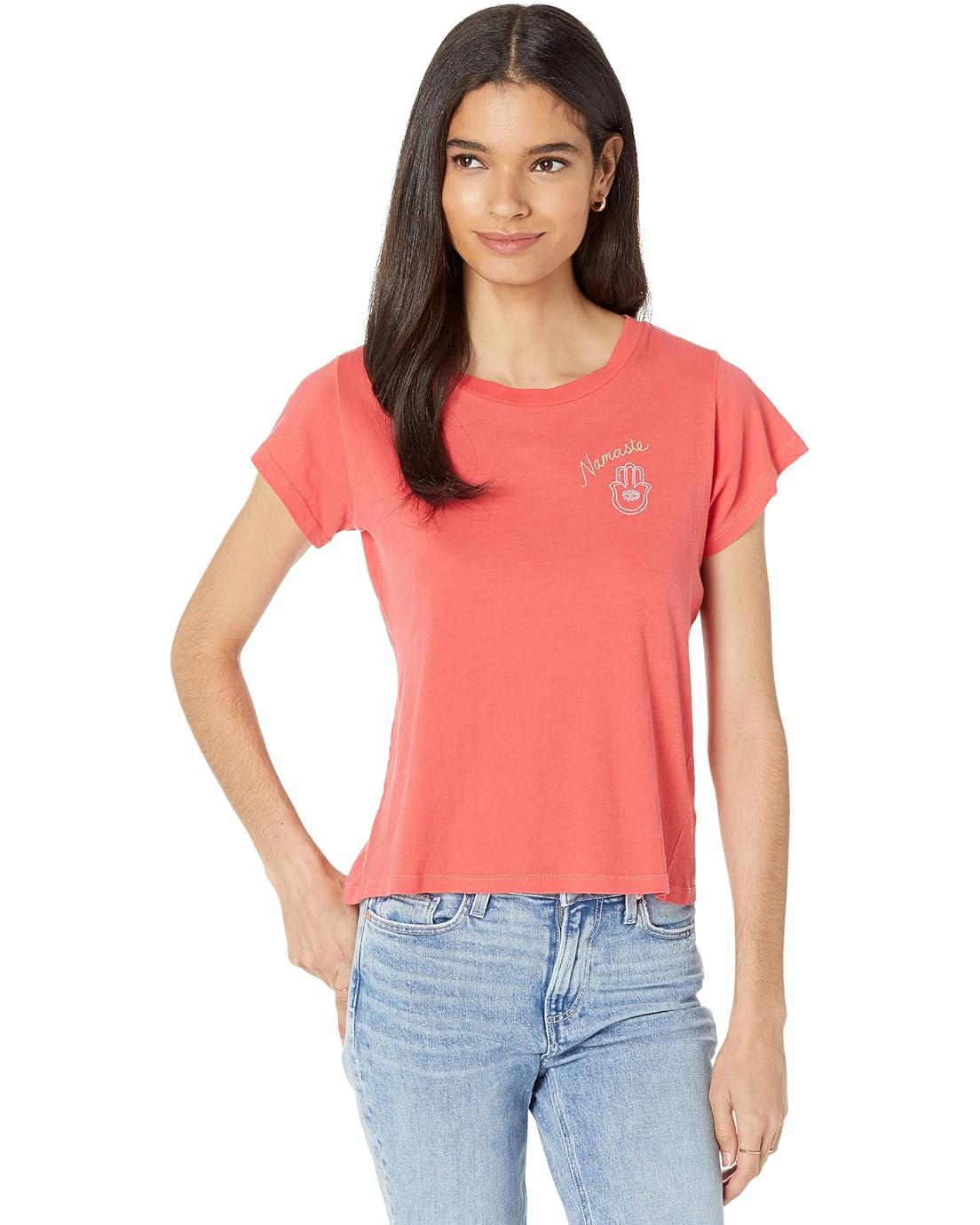Wildfox Namaste Embroidered Cotton Jersey N09 Tee