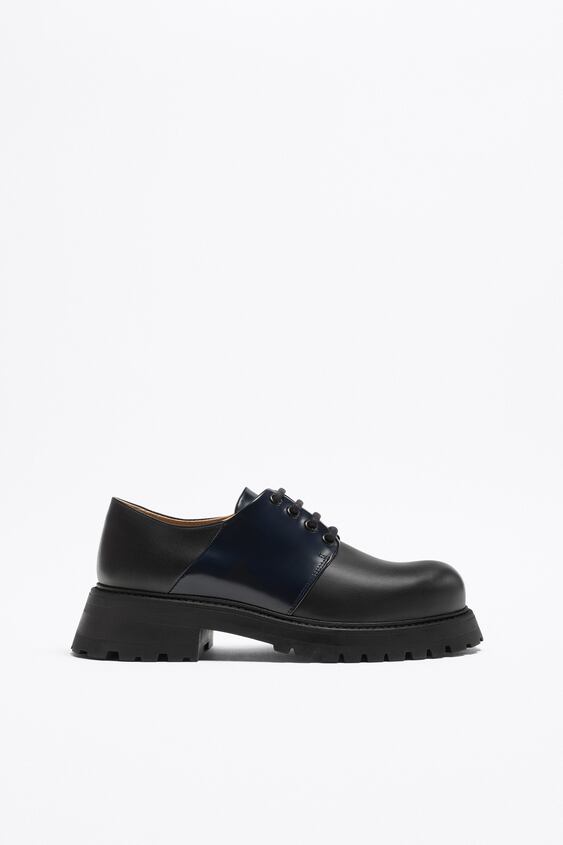 Zara CONTRAST LEATHER SHOES