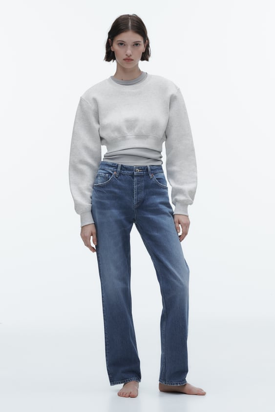Zara TRF RELAXED STRAIGHT JEANS