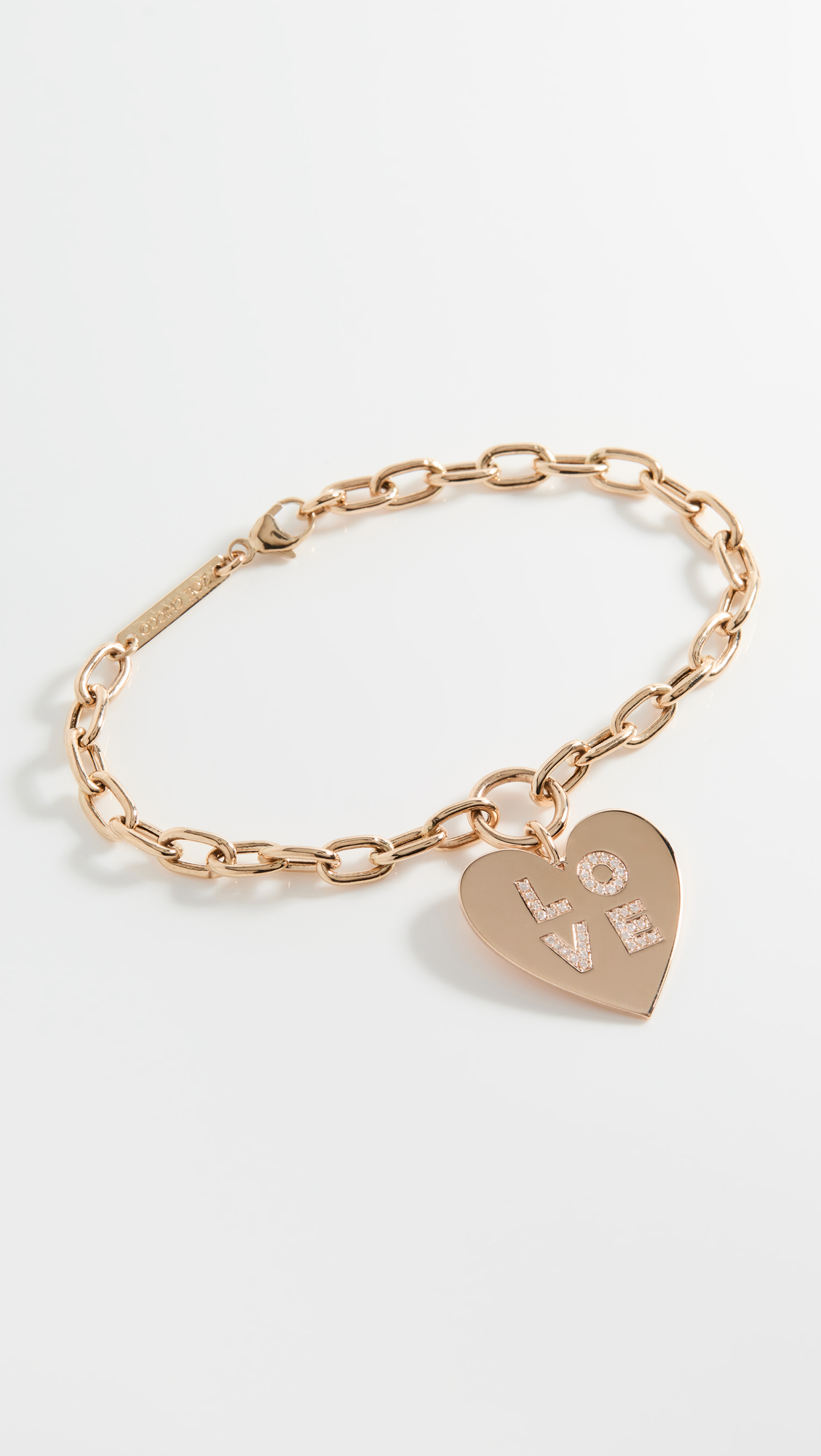 Zoe Chicco Heart Charm Love Chain Bracelet