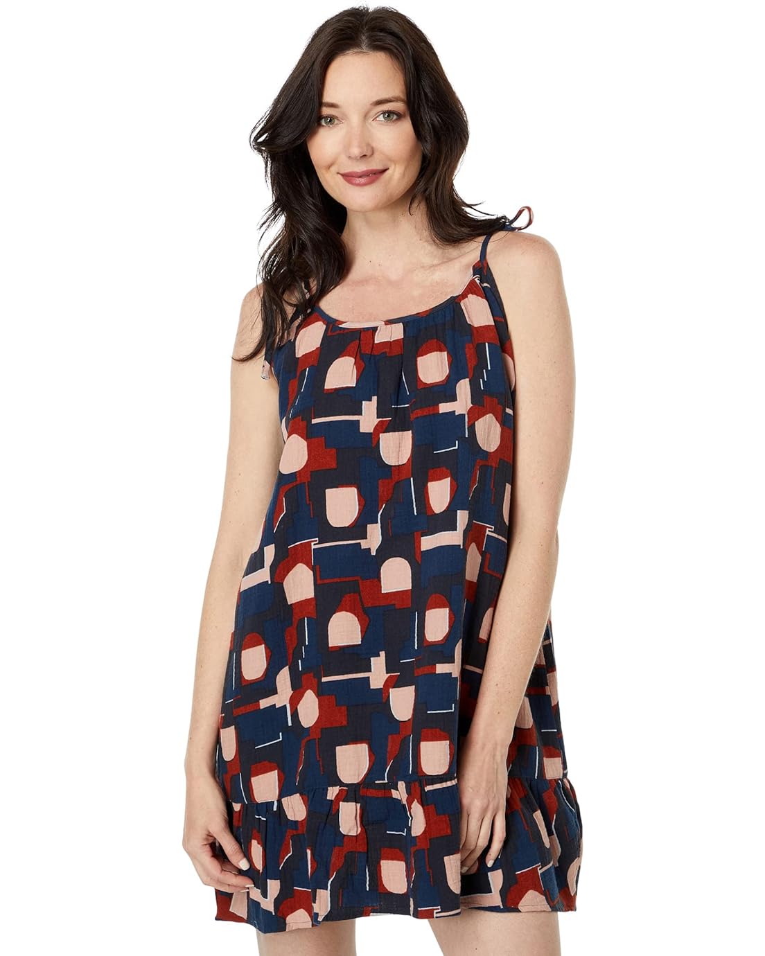 Madewell Lightestspun Tie-Strap Ruffle-Hem Cover-Up Dress in Color Collage