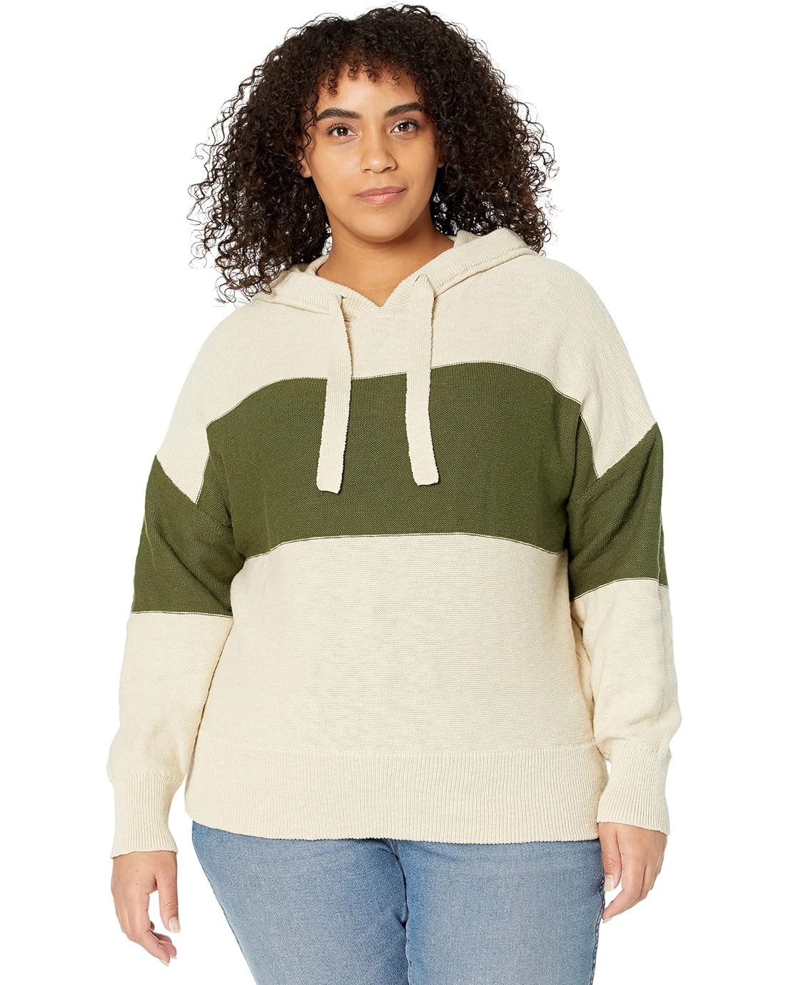 Madewell Plus Clairview Hoodie Sweater in Colorblock
