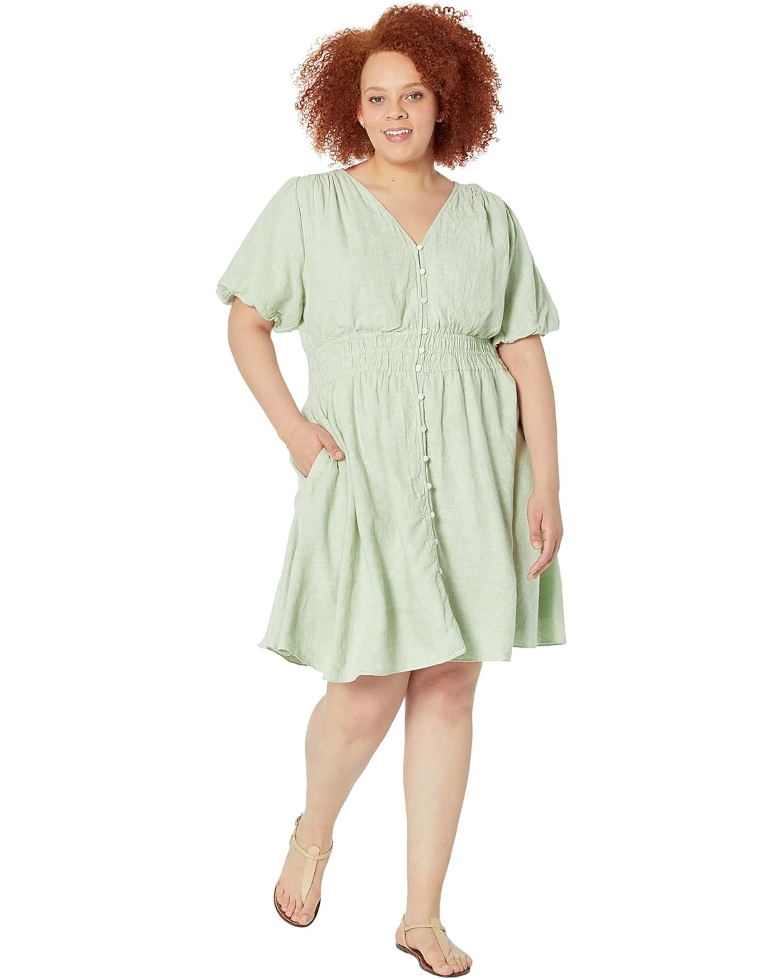 Madewell Plus Linen-Blend Sophia Mini Dress