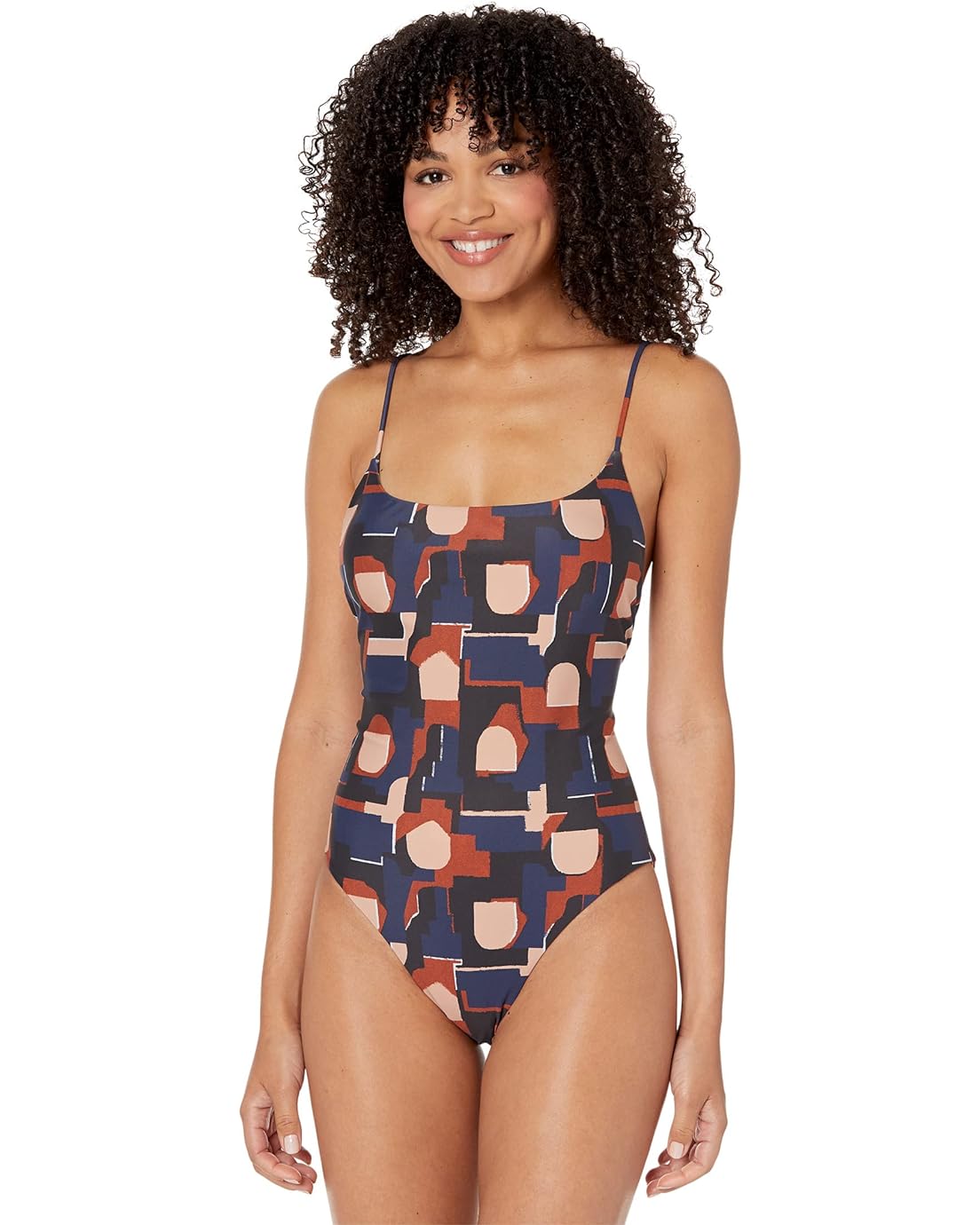 Madewell Madewell Second Wave Spaghetti-Strap One-Piece Swimsuit in Color Collage