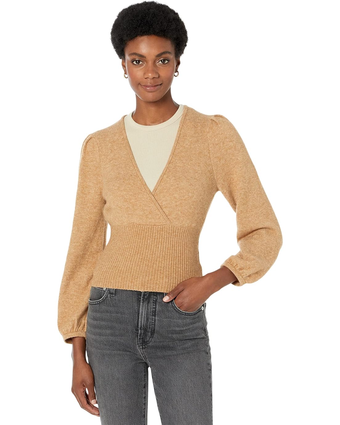 Madewell Wrap V-Neck Sweater in Coziest Yarn