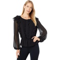 1.STATE Long Sleeve Ruffle Detail Peplum