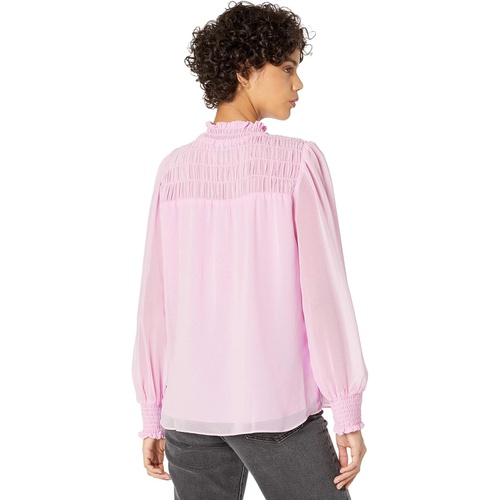  1.STATE Long Sleeve Smocked Yoke Blouse