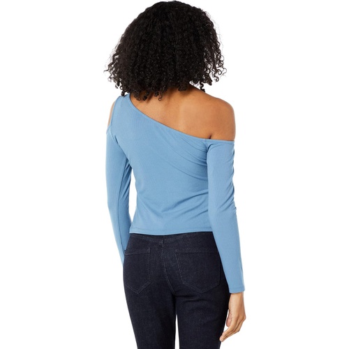  1.STATE Long Sleeve Asymmetrical One Shoulder Top