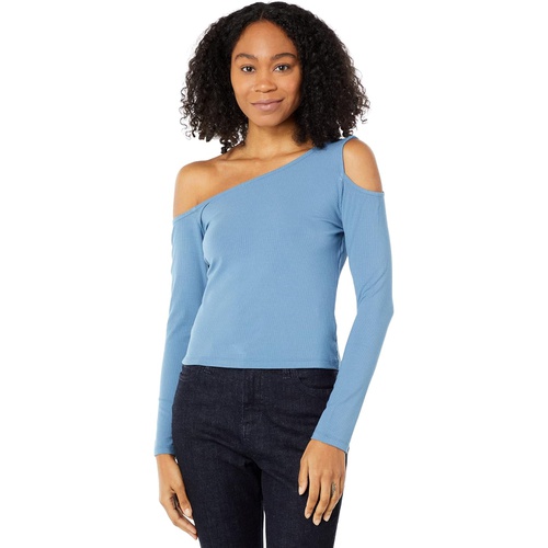  1.STATE Long Sleeve Asymmetrical One Shoulder Top