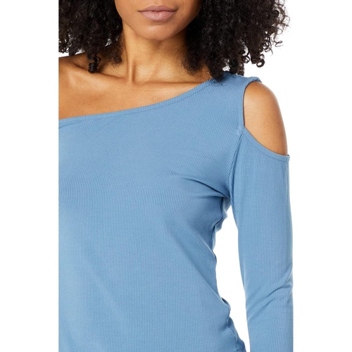  1.STATE Long Sleeve Asymmetrical One Shoulder Top