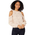 1.STATE Long Sleeve Cold-Shoulder Crew Neck Top